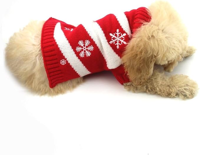 NACOCO Dog Snow Sweaters Snowman Sweaters Xmas Dog Holiday Sweaters New Year Christmas Sweater Pet Clothes for Small Dog and Cat (Snow, M)