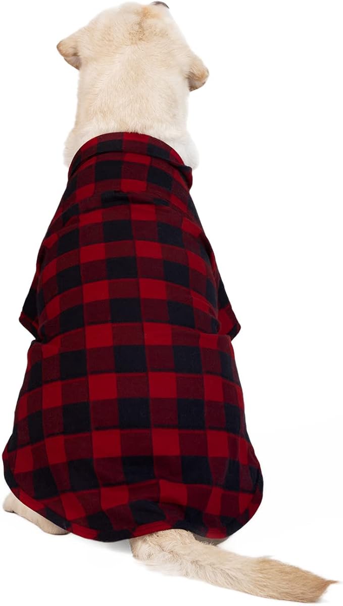 Dog Shirt Plaid Puppy Clothes for Small Medium Large Dogs Cats Boy Girl Kitten Soft Pet T-Shirt Breathable Tee Outfit Adorable Grid Apparel Halloween Thanksgiving [Red#1; 4XL]