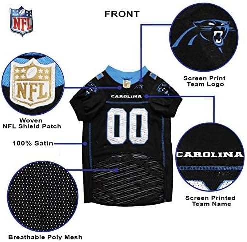 Pets First NFL Carolina Panthers Dog Jersey, Size X-Large. Best Football Jersey Costume for Dogs & Cats