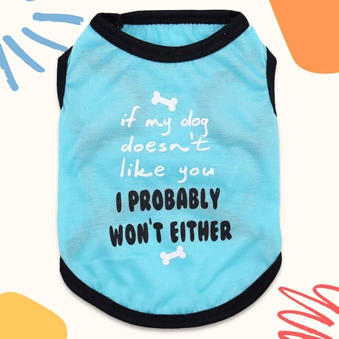 6 Packs Boy Dog Shirts for Small Dogs Boys Clothes Puppy T-Shirt Summer Vest for Dog Boys Tshirts Chihuahua Boy T Shirt Yorkie Clothing