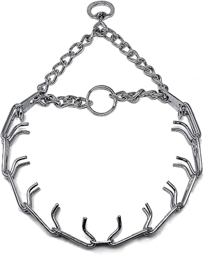 Herm Sprenger Prong Dog Training Collar Ultra-Plus Chrome Plated Steel Pet Pinch Collar for Dogs Made in Germany 23in x 3.2mm (Neck Size up to 19 inches) Medium