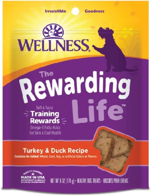Wellness-Wellbites Natural Grain Free Soft Dog Treats, 5 Flavor (Beef & Turkey, Chicken & Venison, Chicken & Lamb, Turkey & Duck, Lamb & Salmon) 6 oz