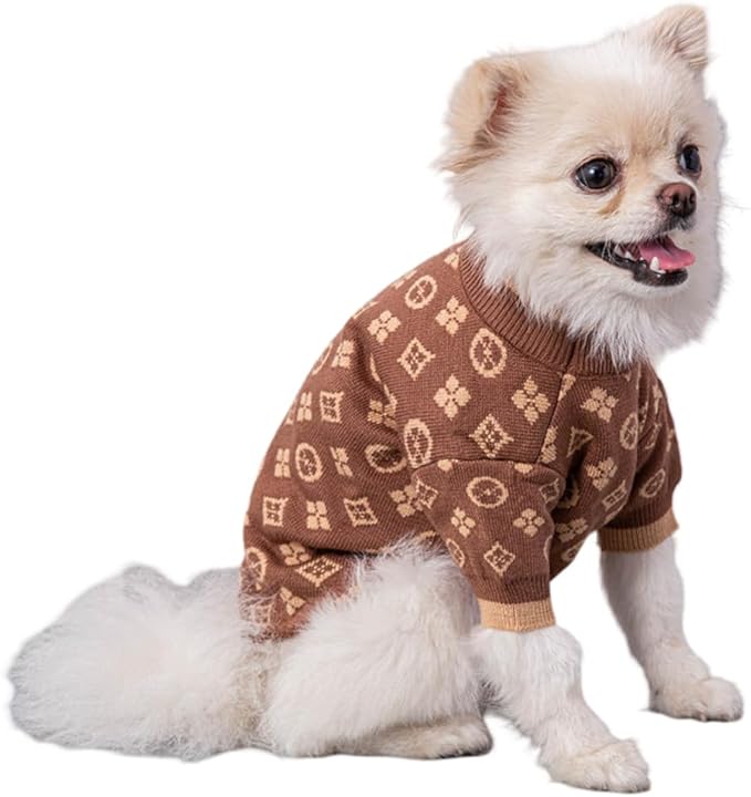 Designer Dog Clothes Sweater Shirt Outfit Small XS Teacup Cute Dogs Puppies French Bulldog Dachshund Chihuahua Cats Maltese Boy Girl (X-Large, Chewypawtton)