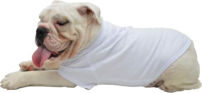 Lovelonglong Bulldog Clothes Dog Clothing Blank T-Shirt Tee Shirts for French Bulldog English Bulldog American Pit Bull Pugs 100% Cotton Skin Care White B-S