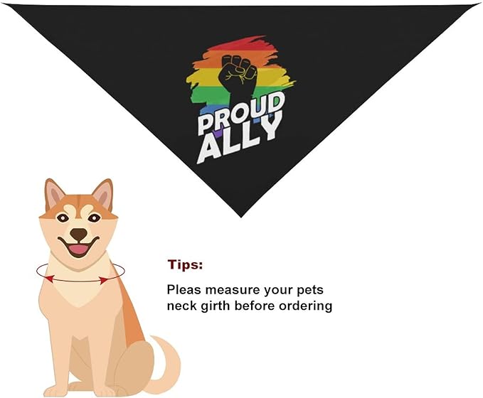 Pride Month LGBTQ Gay Pride Ally Dog Bandanas Pets Kerchief Reversible Triangle Bibs Scarf Outfits Accessories for Small to Large Dogs Cats