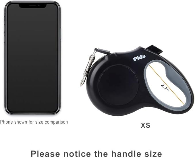 Fida Retractable Dog Leash X-Small Breed, 10 ft Durable Pet Walking Leash for Extra Small Dogs/Cats/Small Animals up to 18 lbs, 360° Tangle Free, Black