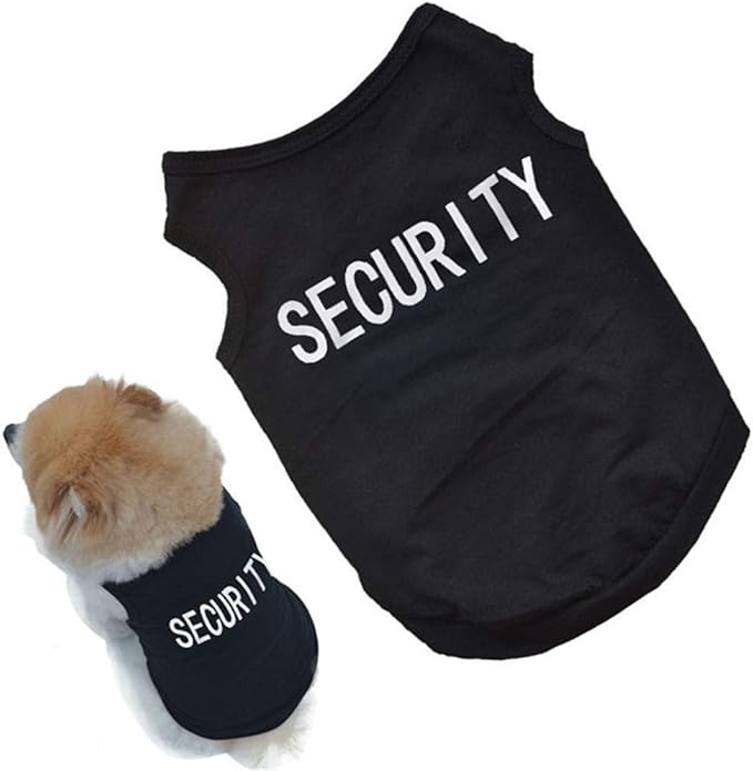 Small Dog Clothes for Boys Dogs Shirts Cat T Shirts Security French Bulldog Clothes Cute Oufits Doggy Apparels Yorkie Costume