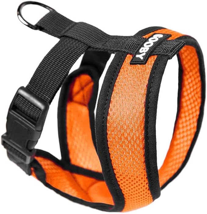 Gooby Comfort X Head in Harness - Orange, Large - No Pull Small Dog Harness, Patented Choke-Free X Frame - On The Go Dog Harness for Medium Dogs No Pull or Small Dogs for Indoor and Outdoor Use
