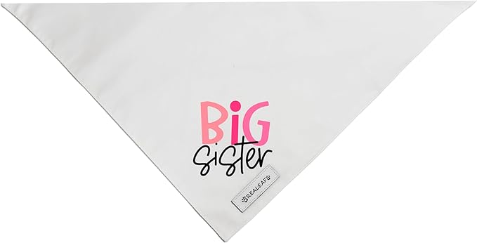 Realeaf Big Sister Dog Bandanas Pet Scarf for Medium and Large Female Dogs New Baby Announcement Pet Accessories Pregnancy Reveal Ideas (Big Sister, Large)