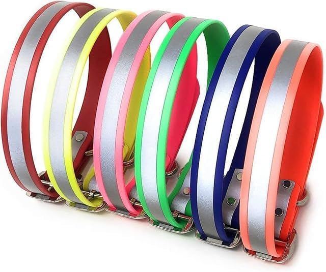 Regal Dog Products Small Pink Heavy Duty Reflective Dog Collar with Durable Metal Buckle and D Ring Adjustable, Chew Proof & Waterproof Strong Small Dog Collar Other Sizes for Medium & Large Dogs