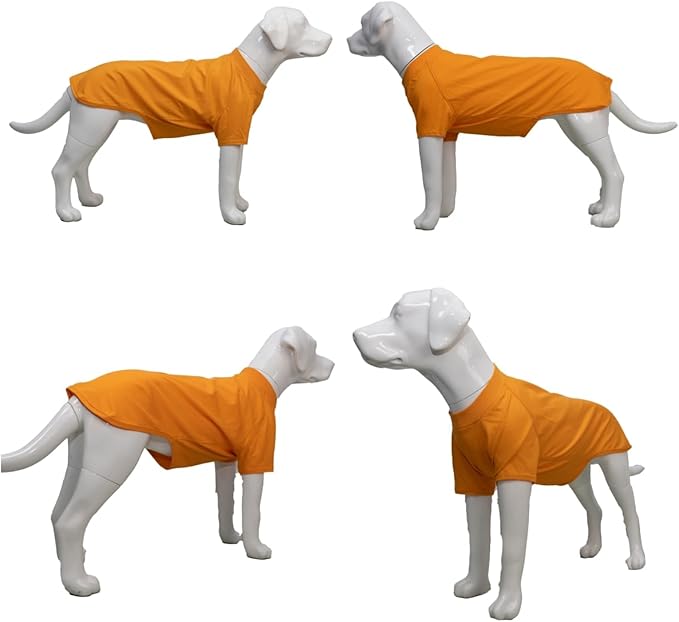 Lovelonglong Pet Clothing Dog Costumes Basic Blank T-Shirt Tee Shirts for Large Dogs Orange XXXXL