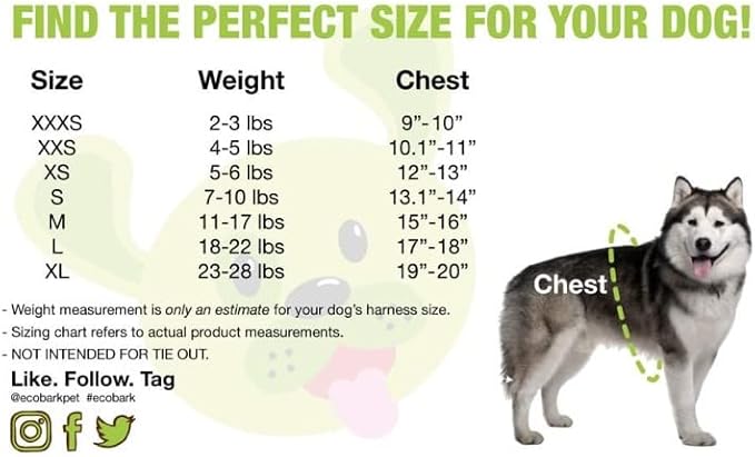 EcoBark Step in Dog Harness Reflective Soft Ultra Padded Mesh Dog Harnesses for XXS, XS, Small, and Medium Dogs Eco-Friendly Comfort Secure Halter No Pull Adjustable Pet Vest