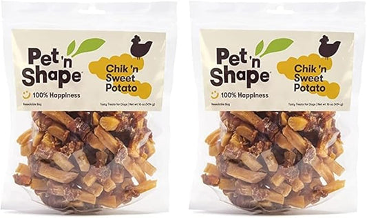 Pet 'n Shape Sweet Potato Chews Jerky Dog Treats - 1 Pound (Pack of 2)
