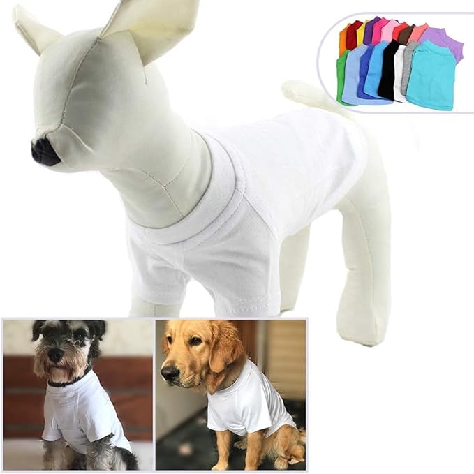Lovelonglong Pet Clothing Dog Costumes Dachshund Clothes Blank T-Shirt Tee Shirts for Dachshund Dogs,Corgi 100% Cotton White D-XL