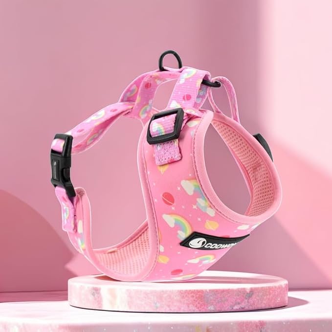 Dog Cat Harness and Leash Set, Puppia Soft Mesh Padded and Adjustable Puppy Vest Cute Dog Clothes Escape Proof Easy Walk Pet Accessories