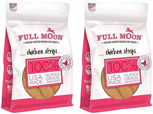Full Moon Chicken Strips Healthy All Natural Dog Treats Human Grade Made in USA Grain Free, 1.5 Pound (Pack of 2)