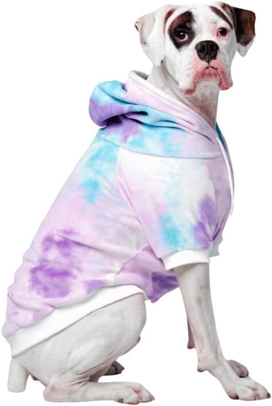 Spark Paws Dog Hoodie - Premium Quality, Buttery Soft, Superior Comfort and Fit, Calming Fleece Interior, Suitable for All Breeds - 90s Retro Sky Dye - 4XL