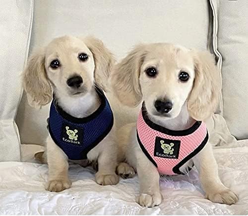 EcoBark Dog Harness - Eco-Friendly Max Comfort Harnesses - Luxurious Soft Mesh Halter - Over The Head Harness Vest- No Pull and No Choke for Small and Medium Dogs (Med, Navy)