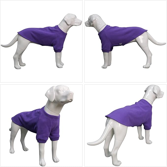 Lovelonglong Sweatshirt Cold Weather Pullover Autumn and Winter T-Shirts for Small Medium Large Size Dogs Purple M