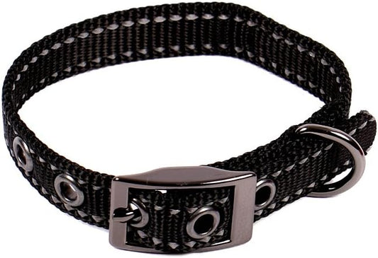 Max and Neo MAX Reflective Metal Buckle Dog Collar - We Donate a Collar to a Dog Rescue for Every Collar Sold (X-Small, Black)