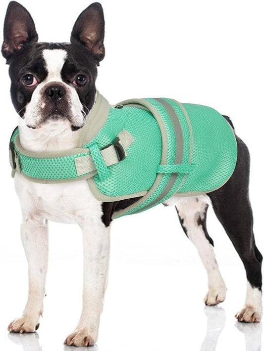 Dog Cooling Vest for Large Dogs,Lightweight Cooling Dog Jacket,Breathable Mesh Dogs Shirt Harness Vest with Adjustable Straps Reflective Stripe for Hot Weather with D-Ring for Beach,Hiking,L