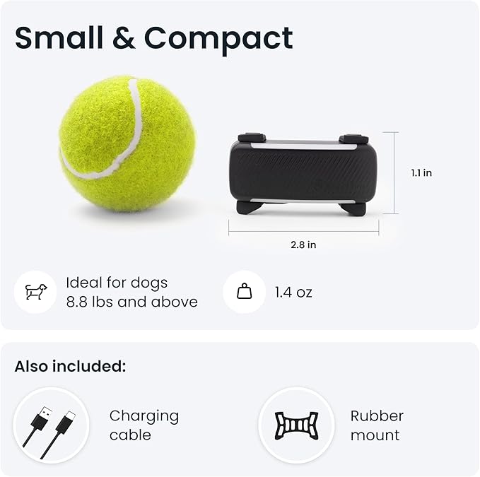 Tractive GPS Dog Tracker (2025 Release) | Real-time Pet Location Tracker | Health & Wellness Alerts | Virtual Fence for Dogs | Bark Monitoring | Dog Collar Attachment (Black)