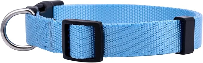 Native Pup Basic Nylon Dog Collar, Adjustable for Small, Medium, Large pet and Puppies Accessories, Cute Colors for Male, Female, boy, Girl, Puppy (Small, Light Blue)