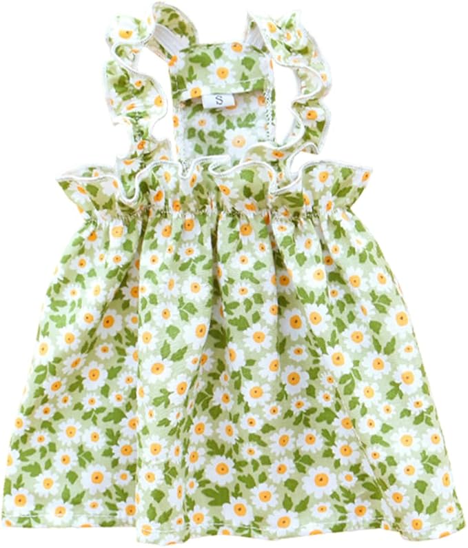 Floral Dog Dress Dogs Cats Cute Princess Puppy Kitten Skirt Pet Clothes Chihuahua Yorkies Dog Birthday Dress Spring Outfits Pets