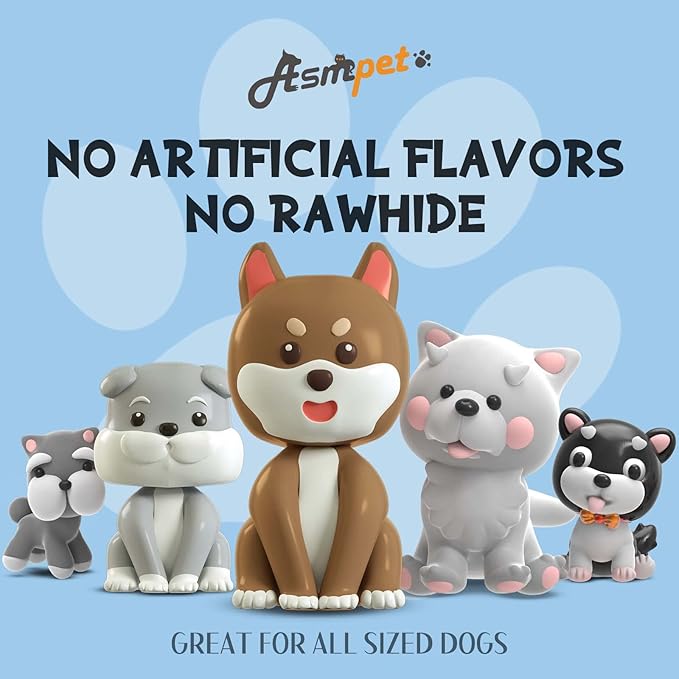 ASMPET Dog Treats, Chicken&Duck Wrapped Cod Skin Rich in Omega 3 Rawhide-Free Grain-Free High Protein Low Fat Healthy Dog Chews for Small Medium Large Breeds 10.6 oz