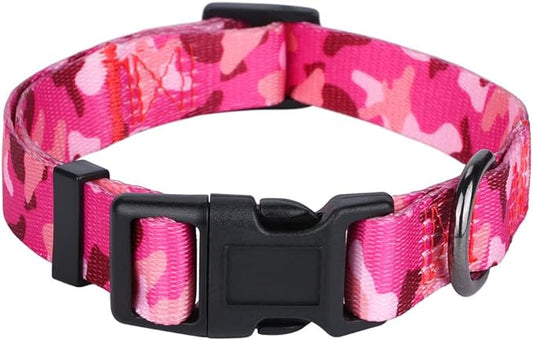 Rhea Rose Dog Collar Special Design Personalized Soft Collars Pink Camo Medium