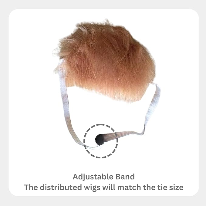 Pet Cat/Dog Blonde Wig with Tie - Iconic and Playful Toupee Hat, Cosplay Dress Up Clothing Costume Halloween Accessories (Red&Blue, S)