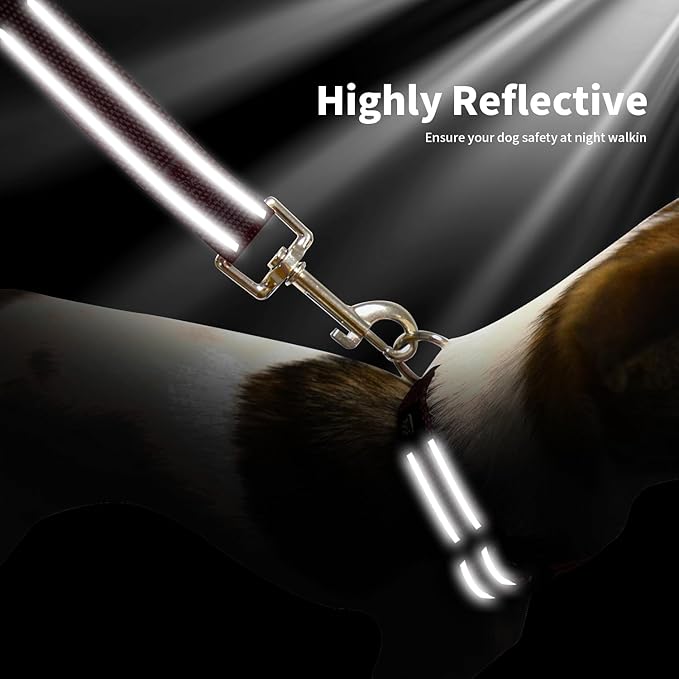 NESTROAD Reflective Dog Collar and Leash Set,Soft Neoprene Pet Collar with Quick Release Buckle,Adjustable Nylon Dog Collars for Small Medium Large Dogs(Large Collar+ 5FT Leash,Red)