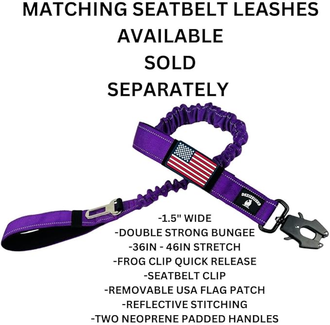 Tactical Dog Collar 2 Inch Wide Thick Heavy Duty Military Style with Metal Buckle, Adjustable for Medium - Large Breeds, Durable K9 Training Gear with Patch Area, USA Flag Patch, Strong and Secure Fit