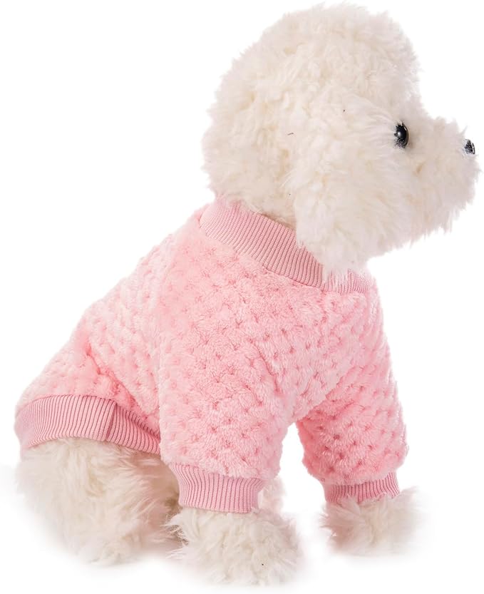 Dog Sweater, 2 or 3 Pack Dog Sweaters for Small Medium Dogs or Cat, Warm Soft Flannel Pet Clothes for Dogs Girl or Boy, Dog Shirt Coat Jacket (XX-Small, Pink+Purple+Light Green)