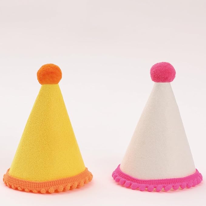 Dog Birthday Hat Set for Small Medium Dogs Cat Puppies, Mini Party Hat with Adjustable Headbands, Cute Pet Hat with Pompons for Birthday Christmas Party Decoration Accessories (Mini 2.5 inch 20pcs)