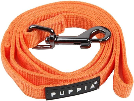 PUPPIA Two Tone Dog Lead Strong Durable Comfortable Grip Walking Training Leash for Small & Medium Dog, Orange, Large