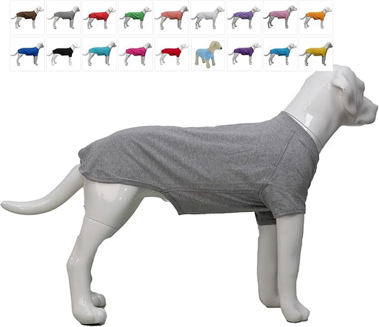 Lovelonglong Pet Clothing Dog Costumes Basic Blank T-Shirt Tee Shirts for Medium Small Dogs Gray XL