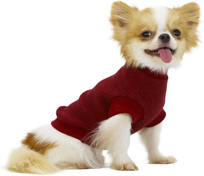 LOPHIPETS Lightweight Dog Sweaters for Puppy Small Dogs Puppy Chihuahua Yorkie Clothes-Red/XL