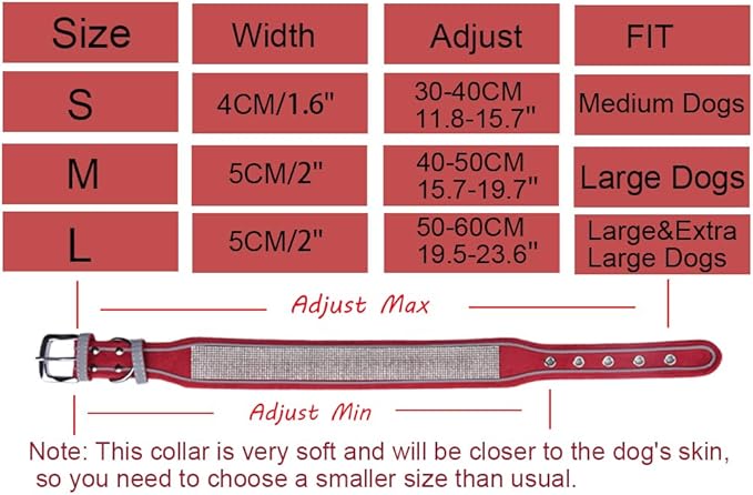 Bling Diamond Dog Collar for Females Girls,Soft Velvet Leather with Fancy Sparkly Crystal Rhinestones,Reflective Stripe,Suit Medium Large Dogs (Pink, S)