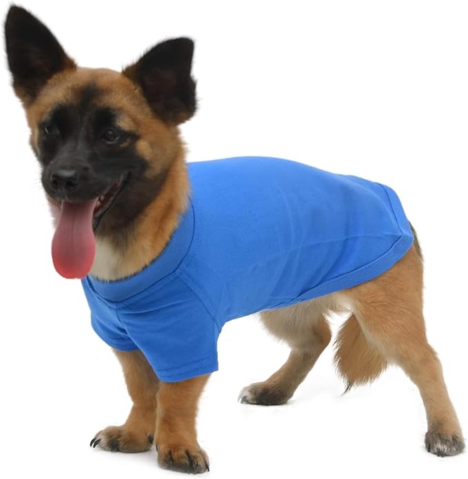 Lovelonglong Pet Clothing Dog Costumes Dachshund Clothes Blank T-Shirt Tee Shirts for Dachshund Dogs,Corgi 100% Cotton Blue D-XL