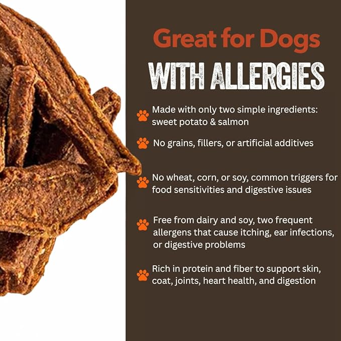 Gaines Family Farmstead Salmon & Sweet Potato Fillets, All-Natural Dog Treats – Wild Caught Alaskan Salmon, Soft Chew, Limited Ingredients, Healthy Snack for Dogs, 40 oz Pouch