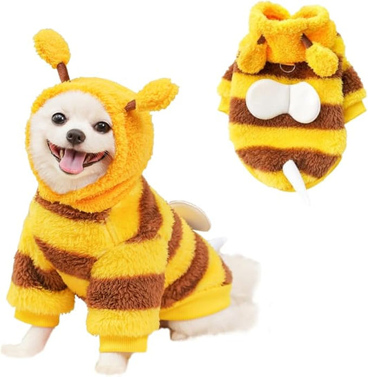 ANIAC Pet Hoodie Cat Rabbit Outfit with Bunny Ears Cute Sweatshirt Spring and Autumn Puppy Knitted Sweater Kitty Soft Knitwear (Yellow, X-Large)