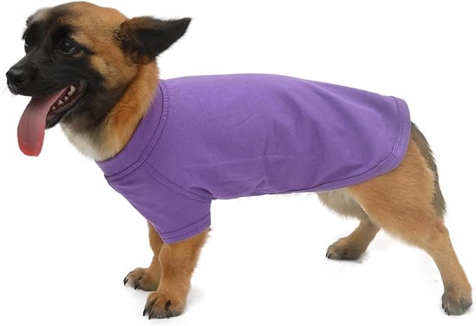 Lovelonglong Pet Clothing Dog Costumes Dachshund Clothes Blank T-Shirt Tee Shirts for Dachshund Dogs,Corgi 100% Cotton Purple D-XL