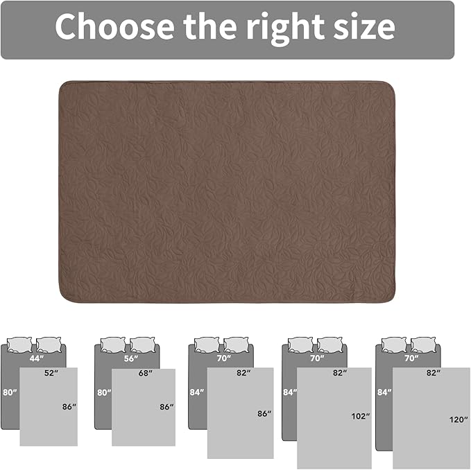 Easy-Going Waterproof Dog Bed Cover Reversible Leak Proof Pet Blanket Replacement Mat for Furniture Washable Couch Cover Sofa Cover for Dogs Cat(82x86 Inch, Brown/Beige)