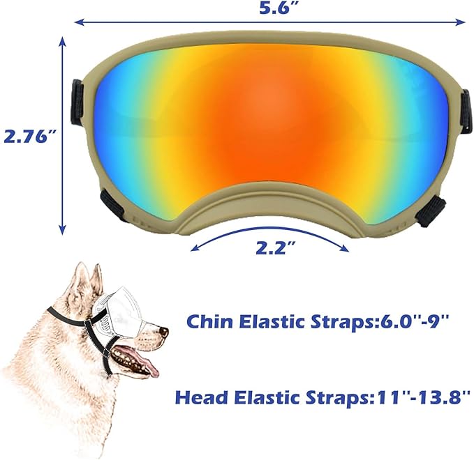 Small Dog Sunglasses with Adjustable Strap UV Protection, Winproof Dog Puppy Sunglasses, Suitable for Small Dog Pet Glasses, Dogs Eyes Protection，Soft Dog Goggles