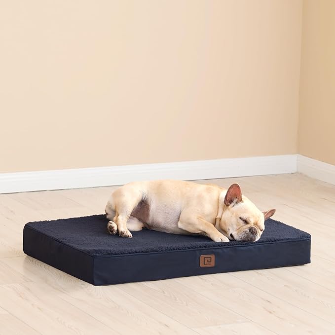 EHEYCIGA Orthopedic XL Dog Beds for Extra Large Dogs with Removable Washable Cover for Crate, Navy, 41x27
