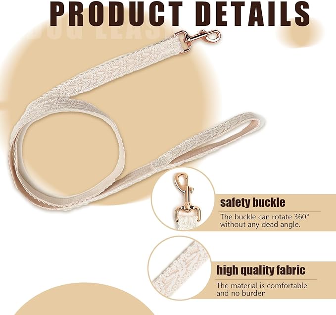 Dog Harness Leash Set Cute Soft No Pull Dog Harness with Comfortable Padded Handle for Dogs Easy Walking,L