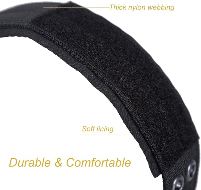 OneTigris Military Adjustable Dog Collar with Metal D Ring & Buckle 2 Sizes (Black, M)