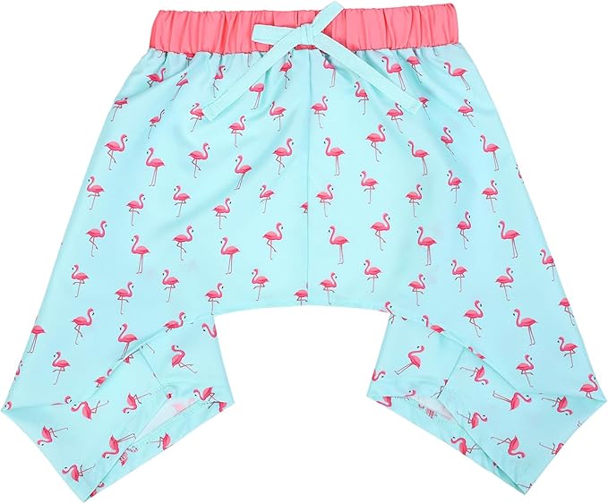 HDE Dog Swim Trunks Hawaiian Board Shorts Beach Pool Swimsuit for XS to XXL Dogs Party Like a Flock Star - S