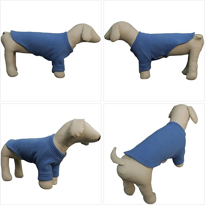 Lovelonglong Sweatshirt Cold Weather Pullover Autumn and Winter T-Shirts for Small Medium Large Size Dogs Sea-Blue S